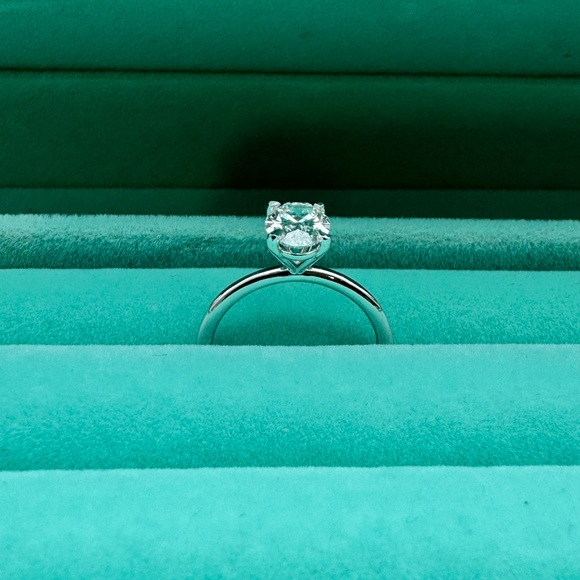 -SOLD-14k White Gold Oval Brilliant Cut Lab-Grown Diamond Ring 1.29CT - Picture 3 of 5